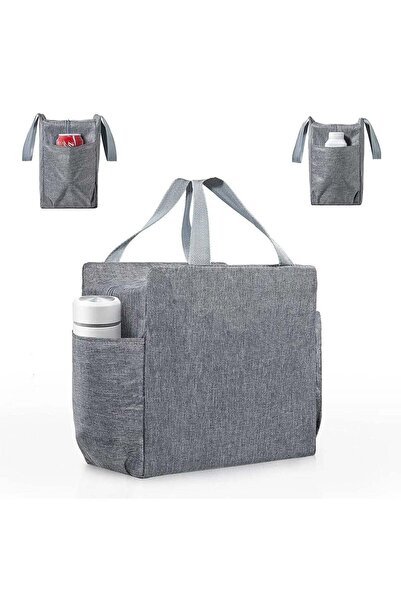 Generic Insulated Lunch Bag with Dual Side Pockets, Thermal Tote Box for Wome...