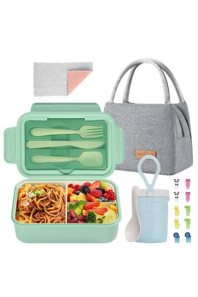 Generic Bento Lunch Box,Lunch Containers Durable with Lunch Bag, Cup, Spoon, ...