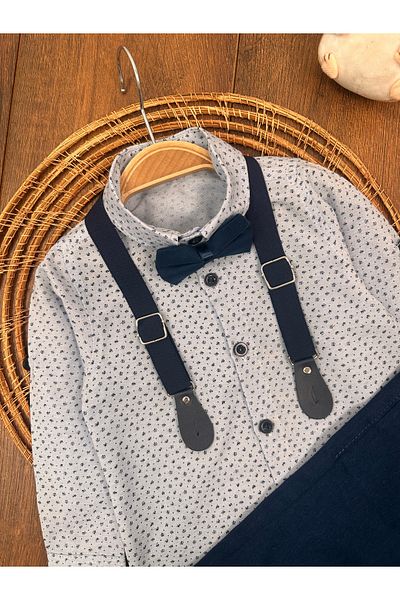 Kids Kingdom 4-Piece Baby Boy Set with Cotton Bow Tie and Strap