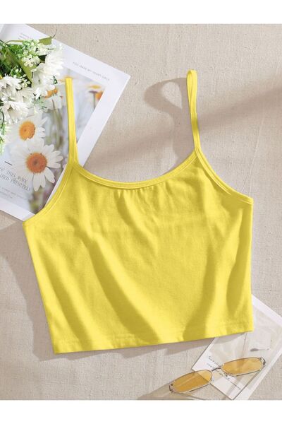 HEREN Yellow Combed Cotton 100% Cotton Strap Basic Undershirt