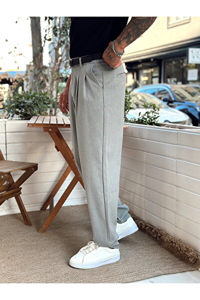 manch collection Pileli Baggy Kumaş Pantolon Antrasit
