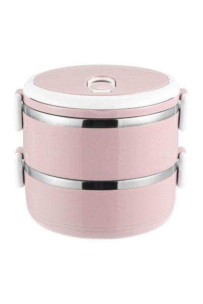 Generic 2-Layer Insulated Bento Lunch Box Pink
