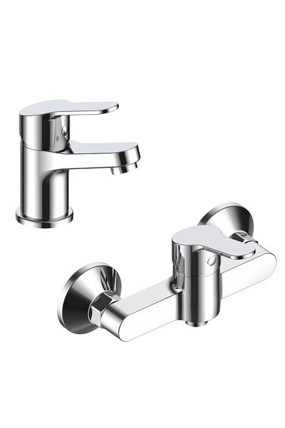 La brocca NAPOLI LOT2 sink + shower mixer set, Single lever, Slim design, Water saving, Silent