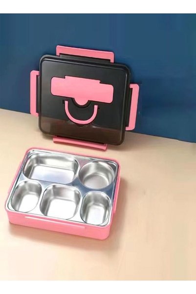 Generic 2 Pcs Portable Outdoor 5 Compartment Sealed Lunch Box for Children an...