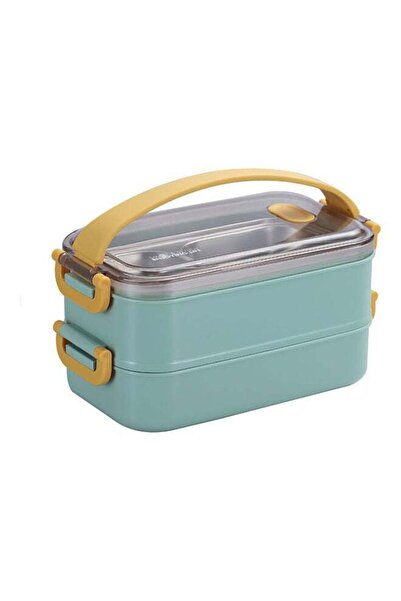 Generic Bento Lunch Box With Divider Green 1600ml