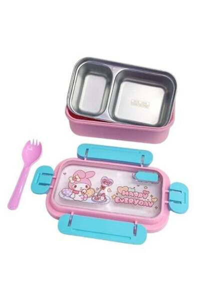 Generic Kids Lunch Box 750ml Bento Box with Tableware Insulated Lunch Food Co...