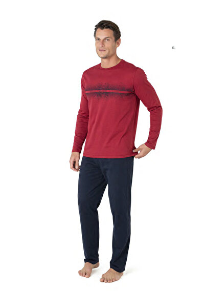 Pierre Cardin Erkek Yeni Sezon Bisiklet Yaka Uzun Kol Pamuk Ev Giyim Pijama Takımı VRP.C.P61E02.Y01