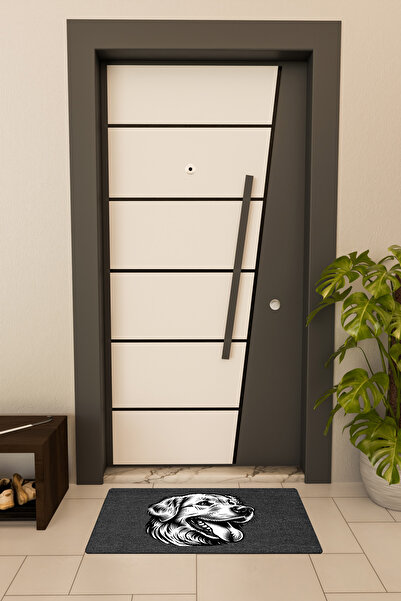 Dormot High Quality Digital Printing Black, Black Line Dog-Themed Door Front Mat