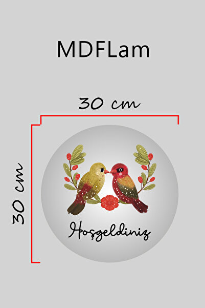 Dormot Ψηφιακή εκτύπωση γκρι, στολίδι πόρτας με μοτίβο διπλών πουλιών, Στολίδι τοίχου