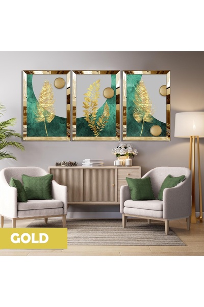 Harikabirev HARİKABİREV | COMBINAT DE MODELE DE FRUNZE VERDE-AURIE | MDF PLKSMDF CU CADRU PLEXY