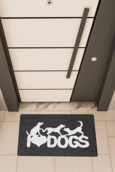 Dormot Ποιοτικό ψηφιακό εκτυπωτικό μαύρο χαλάκι πόρτας με θέμα τα σκυλιά