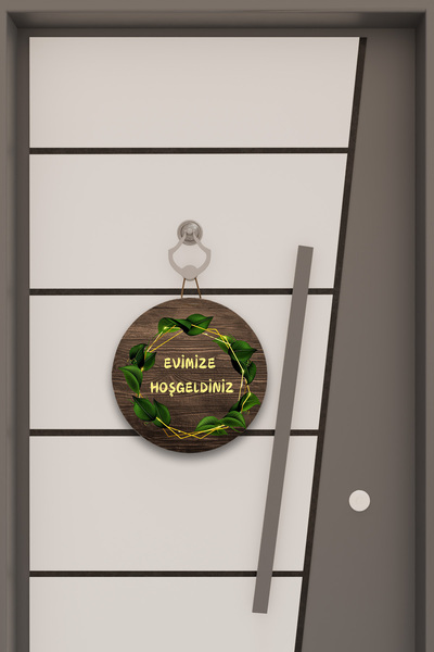 Dormot Цифровий друк на дереві, листяний візерунок, прикраса для дверей, прикраса для стін