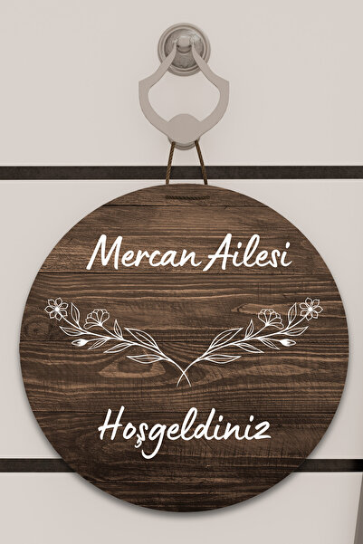 Dormot Dijital Baskı ahşap, kişiye özel çiçek dallı desenli Kapı süsü, Duvar ...