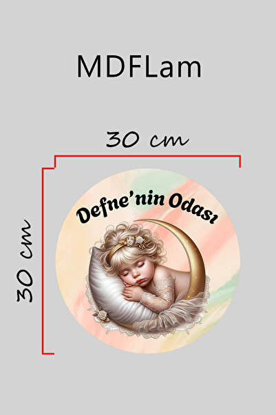 Dormot Dijital Baskı Desenli Ahşap Çocuk Odası, Bebek Odası, Kapı süsü, Duvar Süsü