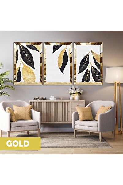 Harikabirev HARİKABİREV | MODEL MINIMAL AUR-NEGRU CU FRUNZE | CADRU PLEXIGLAS MDF