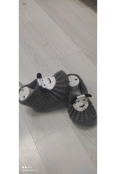 Kevser nur tuhafiye Knitted Baby Booties with Teddy Bear