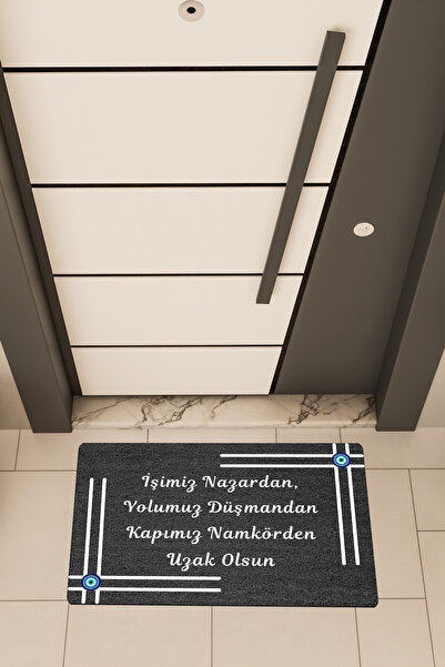 Dormot High Quality Digital Printing Black, Our Business Is from Evil Eye Themed Door Mat