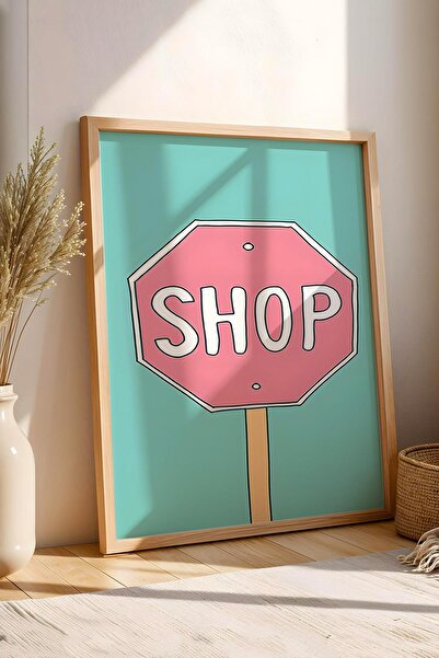 Saturn Shop Sign Framed Painting - Pop Art Poster Painting