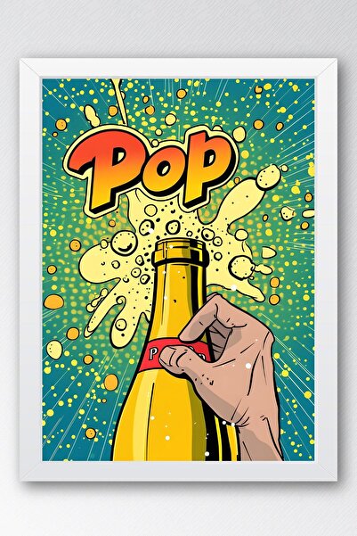 Saturn Bottle Opening Pop Art Framed Painting - Pop Art Poster Painting