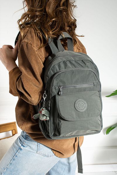 H&D COLLECTİON Women's Water Resistant Parachute Fabric Backpack with Multiple Compartment Front Pockets and Adjustable Straps