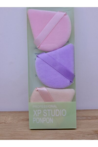 KAİZEN 3"lü Ponpon Makyaj Süngeri Pudra Süngeri Üçgen Şeklinde Küçük Boy