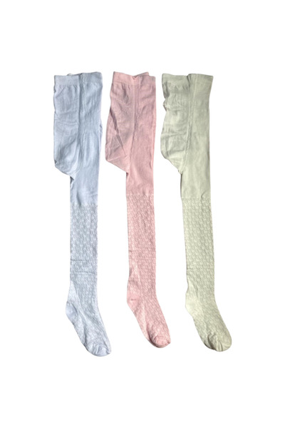 diamondstar Computerized Embossed Girls Pantyhose 3/12 Years