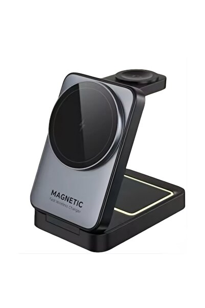 2AMNOVA Incarcator Wireless 3 in 1 Magnetic Pliabil, 15W, Incarcare Rapida, p...