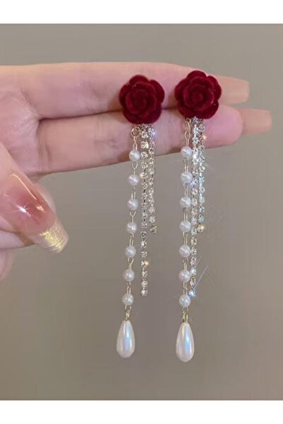 Shisa Jewel Kırmızı Gül,Küpeler. Kadınlar İçin(A51)