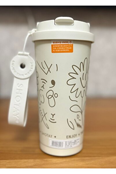 high value SHOTAY ÇİFT İÇİM 500ML ASKILI TERMOS EKRU (ARABA-OFİS- KAMP-OKUL)