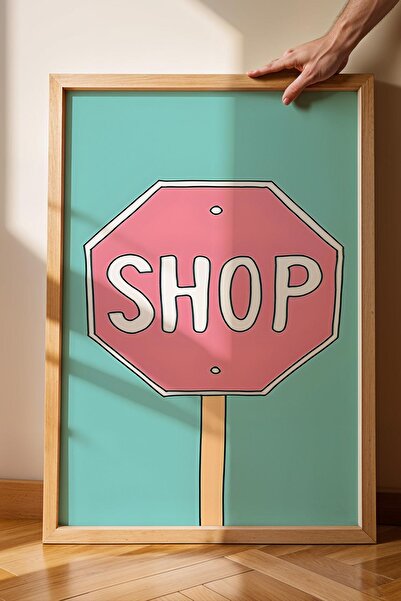 Saturn Shop Sign Framed Painting - Pop Art Poster Painting