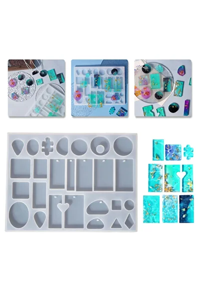 Getshopmini Epoxy Multiple Model Pendant Mold Jewelry Mold Earring Mold Silicone