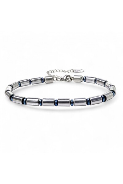 FM Pipe Silver Color Hematite Adjustable Steel Chain Bracelet 31832B10D7