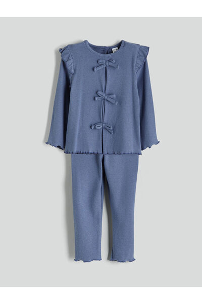 LC Waikiki Ruffle Baby Girl Blouse and Pants 2Pcs Set