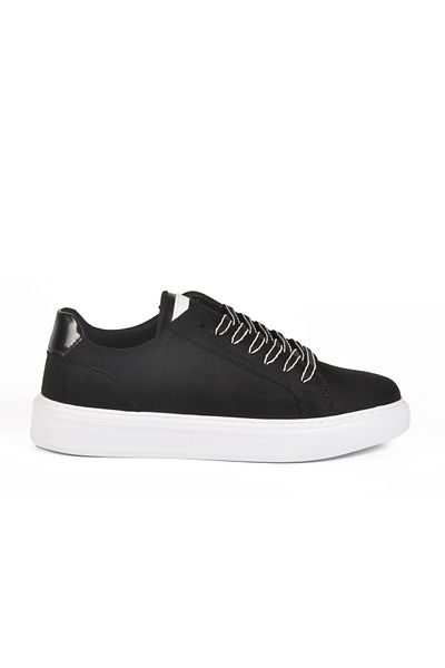 Aspor Black Suede Lace-Up Men's Sneaker