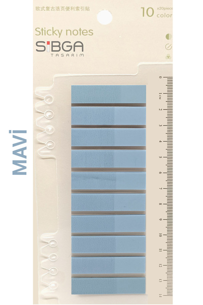 sibga tasarım Şeffaf Mavi Renkli Postit Post-it Post It. Kitap Ayracı Ayraç P...