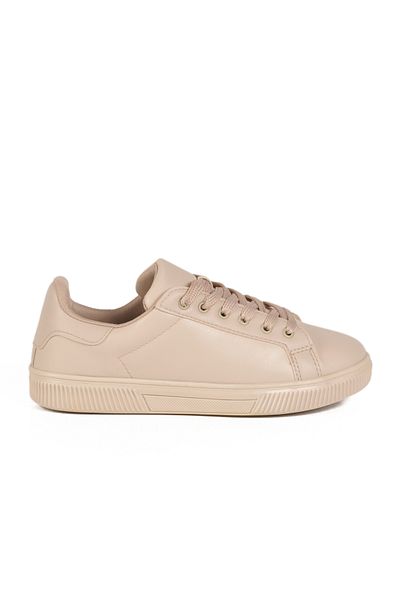 Aspor Beige Lace-Up Women's Sneakers