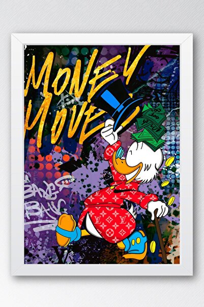 Saturn Scrooge Mcduck Unchangeable Uncle Framed Painting - Print Money Series Poster Painting