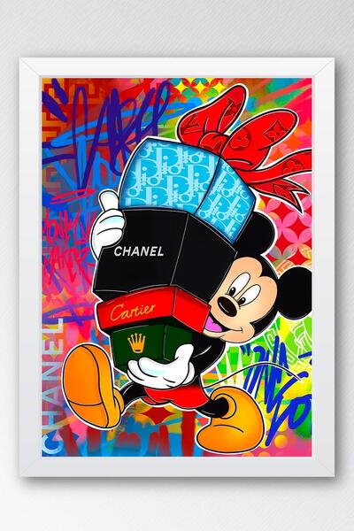Saturn Tablou înrămat cu Mickey Mouse - Tablou tip poster din seria Print Money