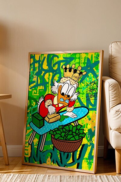 Saturn Scrooge Mcduck Unchangeable Uncle Framed Painting - Print Money Series Poster Painting