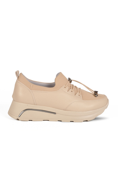 Aspor Beige Lock Lace Women's Casual Shoes