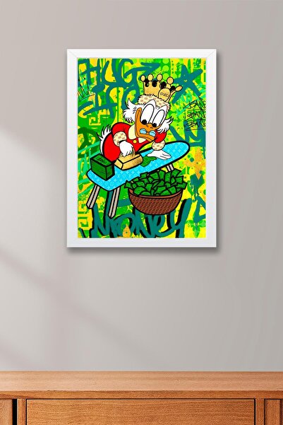 Saturn Scrooge Mcduck Unchangeable Uncle Framed Painting - Print Money Series Poster Painting