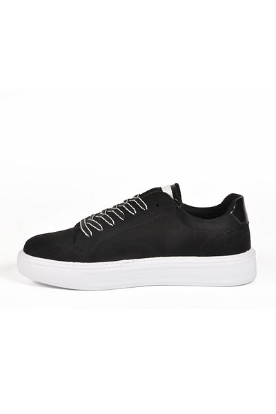Aspor Black Suede Lace-Up Men's Sneaker