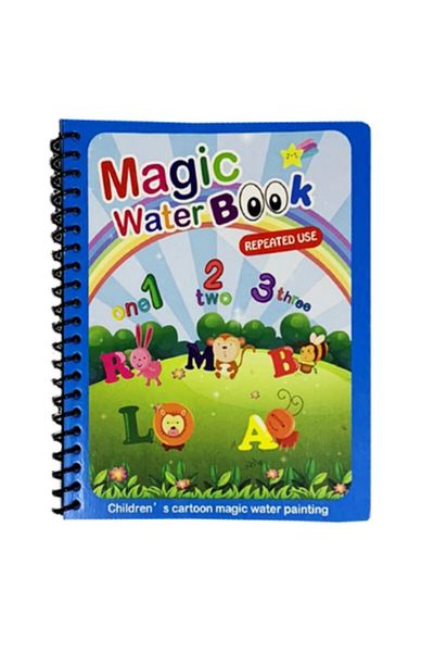 MNS Reusable water coloring book, Magic Book with letters and numbers