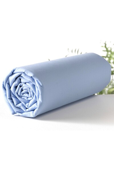 Maki Home Makiteks 100% Cotton Light Blue 90X190+50X70 Single Fitted Sheet Set