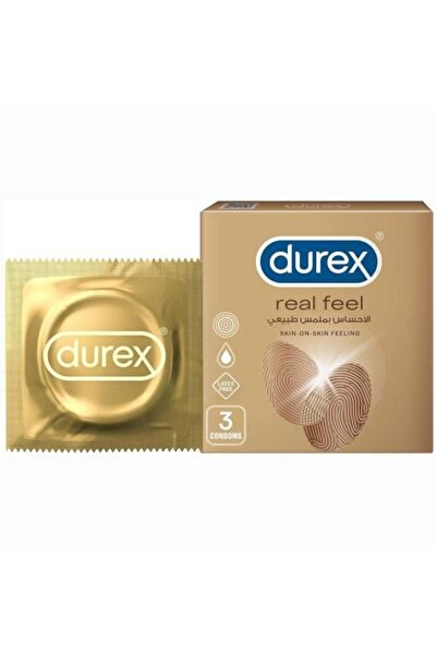 Durex واقيات ذكرية Real Feel Natural Feel - عبوة من 3 قطع