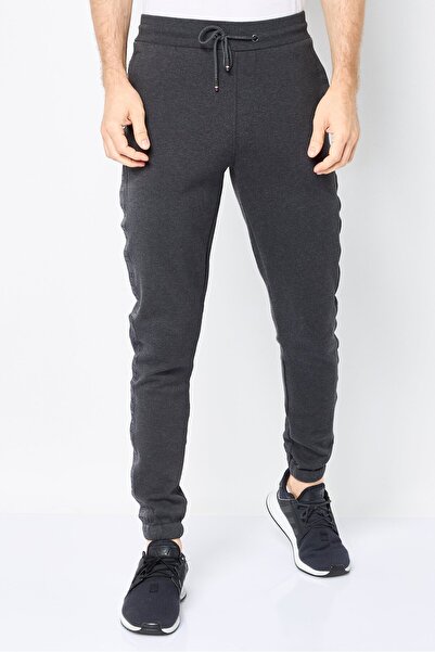 Tommy Hilfiger Men Regular Fit Brand Logo Sweatpants, Grey