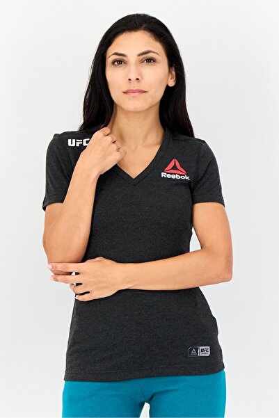 Reebok Women Sportswear Fit Short Sleeves Training T-Shirt, Grey