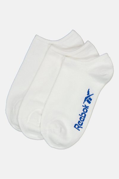 Reebok Men 3 Pairs Brand Logo Low Cut Socks, White