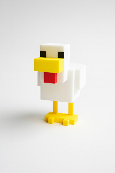 Three Dittle Birds Minecraft Temalı Tavuk Figürü – Dekoratif Koleksiyon Ürünü...