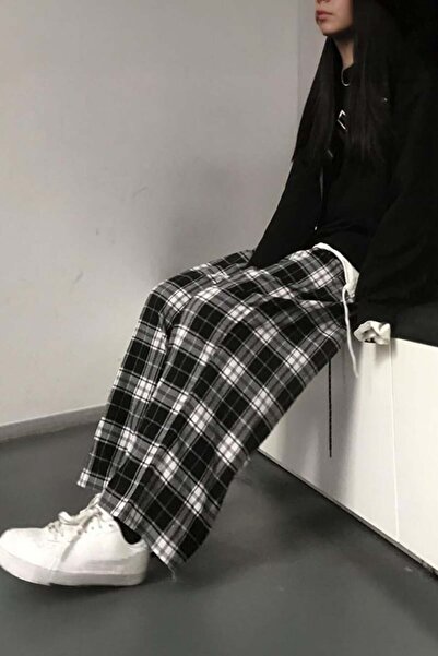 harmony factory Λευκή μαύρη καρό φόρμα Street Y2K